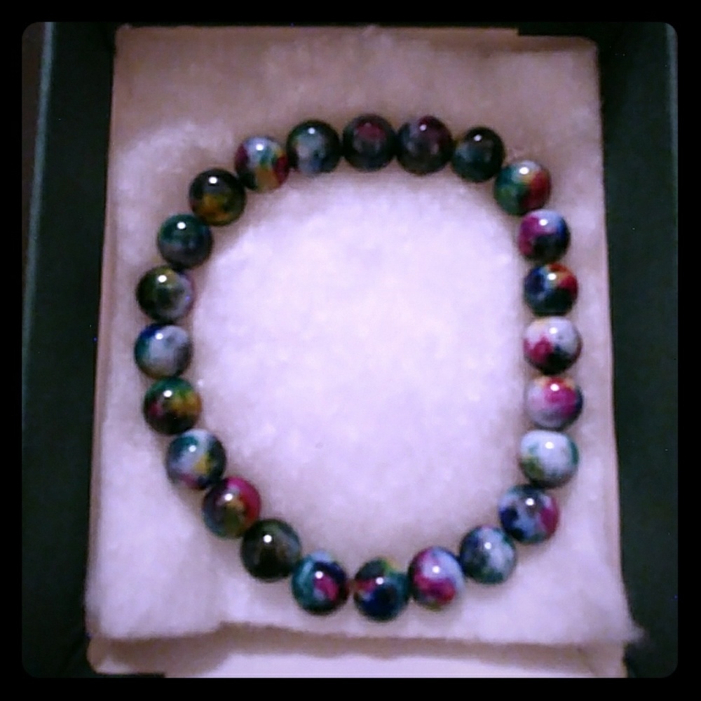 Teal & Blue Jade Stone Bracelet